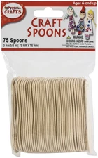 Pepperell Crafts Craft Spoons 75/Pkg-3"X0.625" - WP03