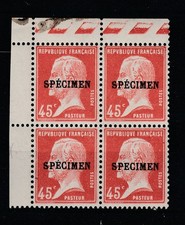 timbre France cours d'instruction Pasteur 45c rouge spécimen N 175 CI 1 ** signé
