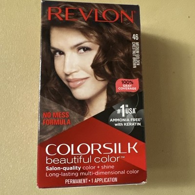 Revlon Colorsilk Beautiful Color Med Golden Chestnut Brwn#46 Permanent Hair Dye