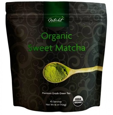 Nutri-Hut Organic Sweet Matcha Green Tea Powder 16oz/454g Latte Grade