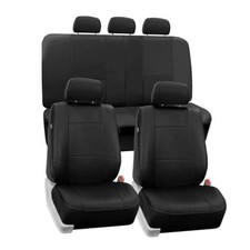 Car Seat Covers Faux Leather -Universal Fit,Automotive Seat Black Full Set