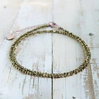 Natural Pyrite 2mm Beaded Choker Minimalist Dainty Gemstone Women Necklace Gift