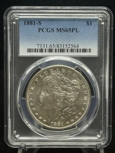 1881-S Morgan Silver Dollar $1 PCGS Graded MS65 PL PROOF-LIKE