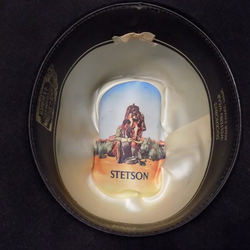 VTG Stetson Cowboy Hat 4X Beaver John B. Stetson Company Black leather band - Picture 16 of 24