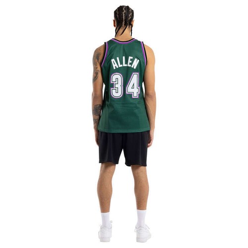 Mitchell Ness Milwaukee Bucks 1996 Ray ALLEN GOLD NBA LOGO SWINGMAN grünes Trikot - Bild 23 von 24