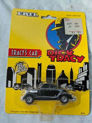 Lot De 3 Voitures Ertl Dick Tracy – Échelle 1:64 – Tracy, Police & Itchy (1990)