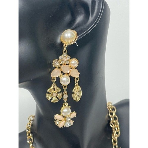 Faux Pear & Faux Diamond Drop Earrings