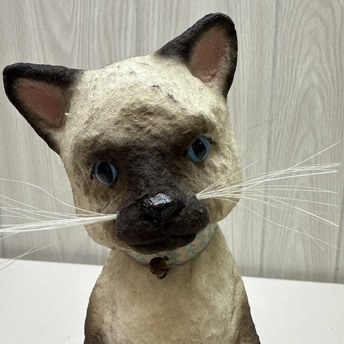 Craig C Yenke Co 10.5" Siamese Cat w/ Birdhouse Handcrafted Paper Mache Folk Art - Picture 12 of 23