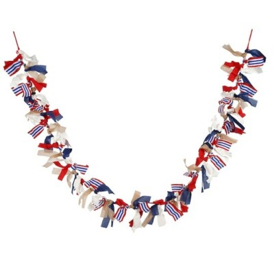 Ashland Brand Patriotic 4th of July Fabric Ties Garland 6''