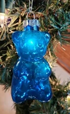 Gummy Bear Blue Christmas Tree Ornament Glass Candy Sweets Food Themed...