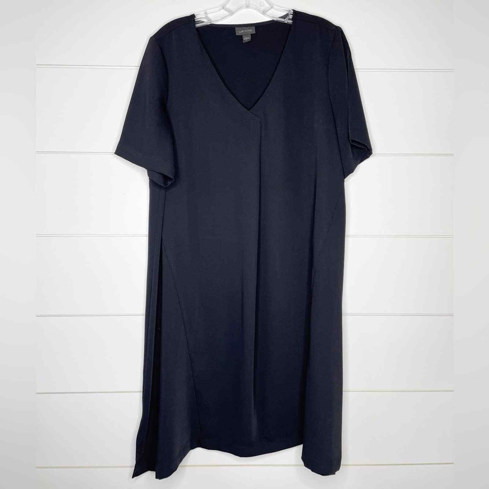 J. Jill Wearever Collection Black Relaxed Short Sleeve Dress Women’s Size Small