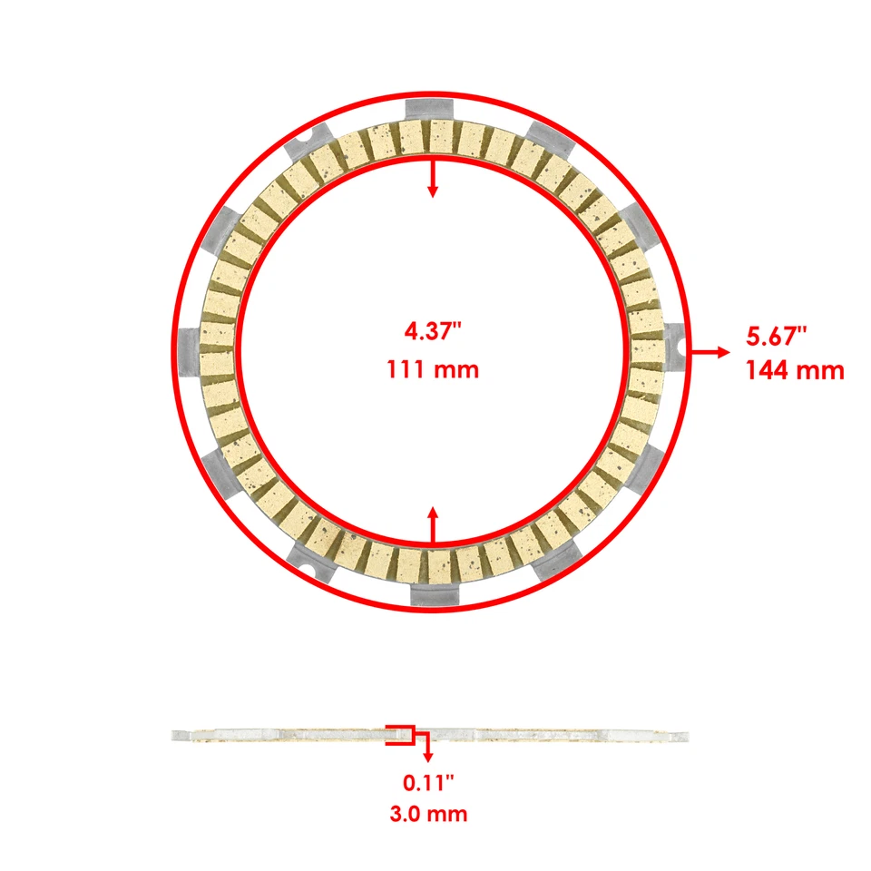 Clutch Friction Plates for Kawasaki Ninja ZX-6R ZX600P ZX600R 2007-2012 Foto 2 de 4
