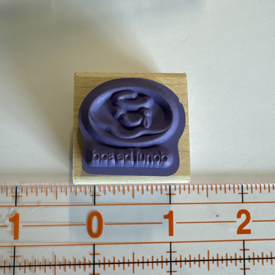 Stampin Up Donut Be Sad Rubber Stamp Wood Mount Cute Funny Single Stamp