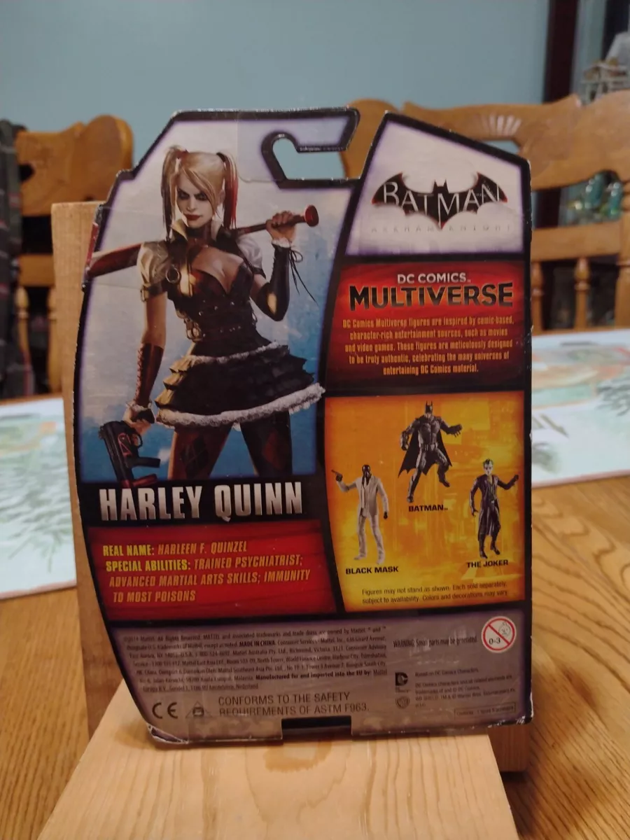 Boneca dc comics multiverse harley quinn - arlequina - 10 cm - mattel - ano  2014 - personagem do game batman arkham knight