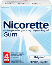 Nicorette 4 Mg Nicotine Gum to Quit Smoking, Unflavored Stop Smoking Aid, Origi