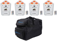  4 Rockville RF WEDGE WHITE RGBWA UV Battery Wireless DMX Up Lights Remotes Bag