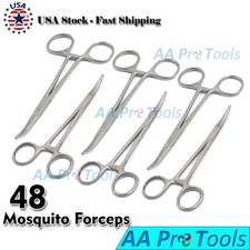LOT OF 48 NEW 5" Mosquito Curved Locking Hemostat Forceps Stainless OR Grade SS