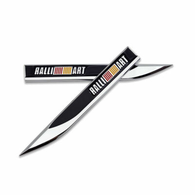 NEW JDM Pair Black Ralliart Car Emblem Rally Blade Badge Side Metal ...