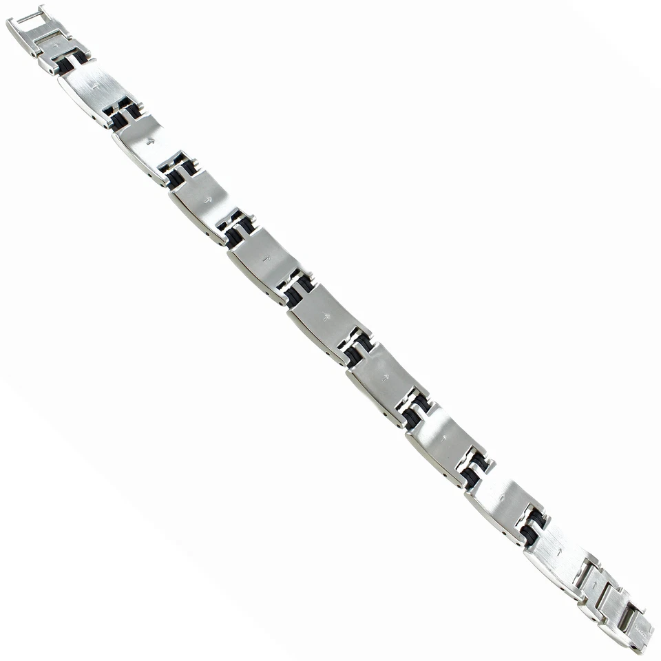 Pulsera ajustable Rochet Roma de acero inoxidable con doble compuesto de carbono negro para hombre Foto 4 de 4