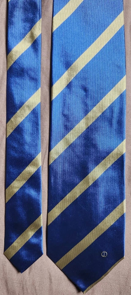 Lote de 2 Corbatas Dunhill Hombre 100% Seda Azul Rayas Vivas Foto 4 de 4