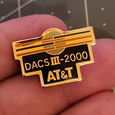 Vintage Pin - 1990 AT&T DACS  III Gold Enamel Employee Pin Advertising Gold