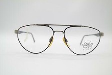 Vintage Luxottica 1247 Silver Burgundy Oval Glasses Eyeglass Frame NOS