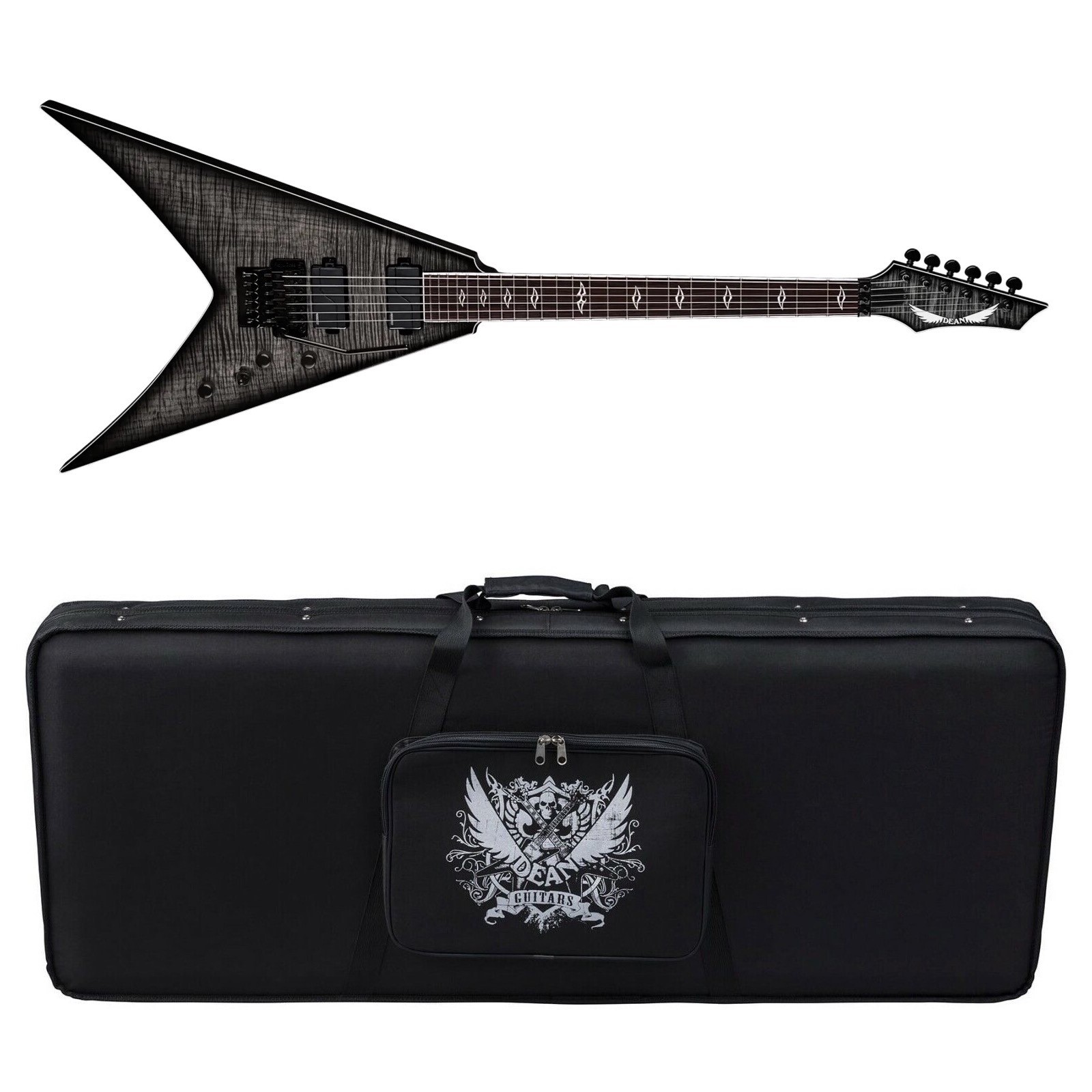Dean Vengeance Select Floyd Fluence Guitar Charcoal Burst   Dean Case BRAND NEW