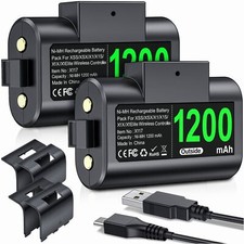 2 x 1200 mAh Rechargeable Battery Packs for Xbox One/Xbox Series X S USB Cable