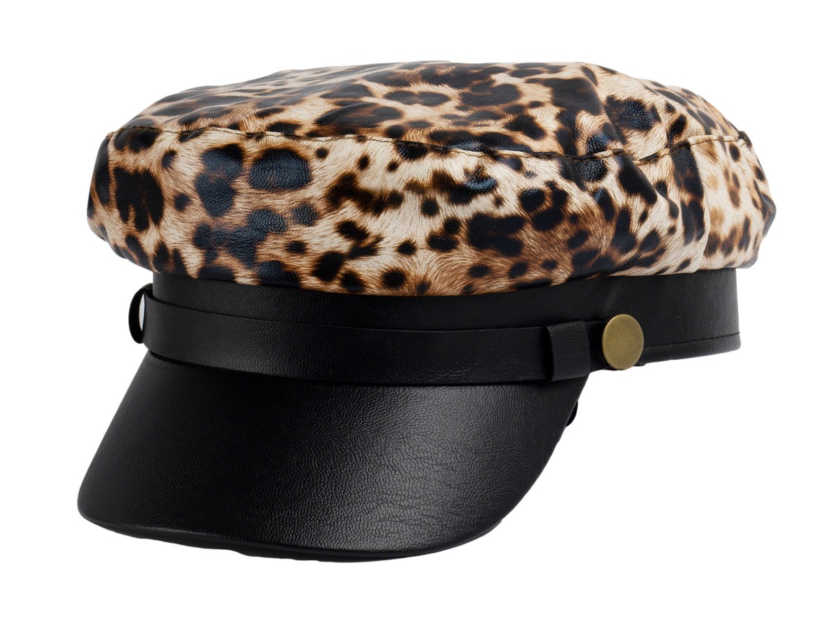Top Headwear Animal Print Newsboy Cadet Cap - Grey Leopard | eBay