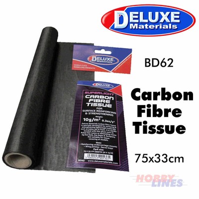 CARBON FIBER TISSUE BD62 Strong Light Aircraft Models 75X33cm DELUXE MATERIALS