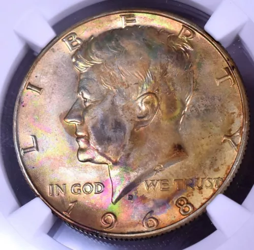 1968-D Kennedy Half Dollar - NGC MS64 Nice Toning!