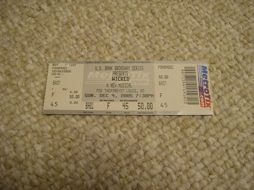 Wicked Playbill con biglietto Stub-12/4/05-Fox Theatre St. Louis, MO-Bello! - Foto 3 di 4