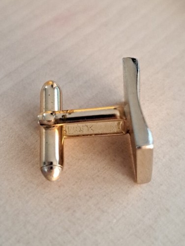 Simple Rectangle Embossed Gold Tone Quality SWANK Vintage Cuff Links plain - Picture 9 of 10