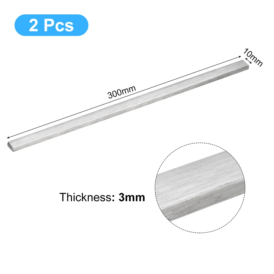 Paquete de 2 barras planas de acero inoxidable 304, 1/8" de espesor 3/8" de ancho 12" de largo Foto 2 de 4