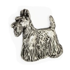 Schottischer Terrier, Scottish terrier  - Versilberte Hundebrosche, elegante Ans