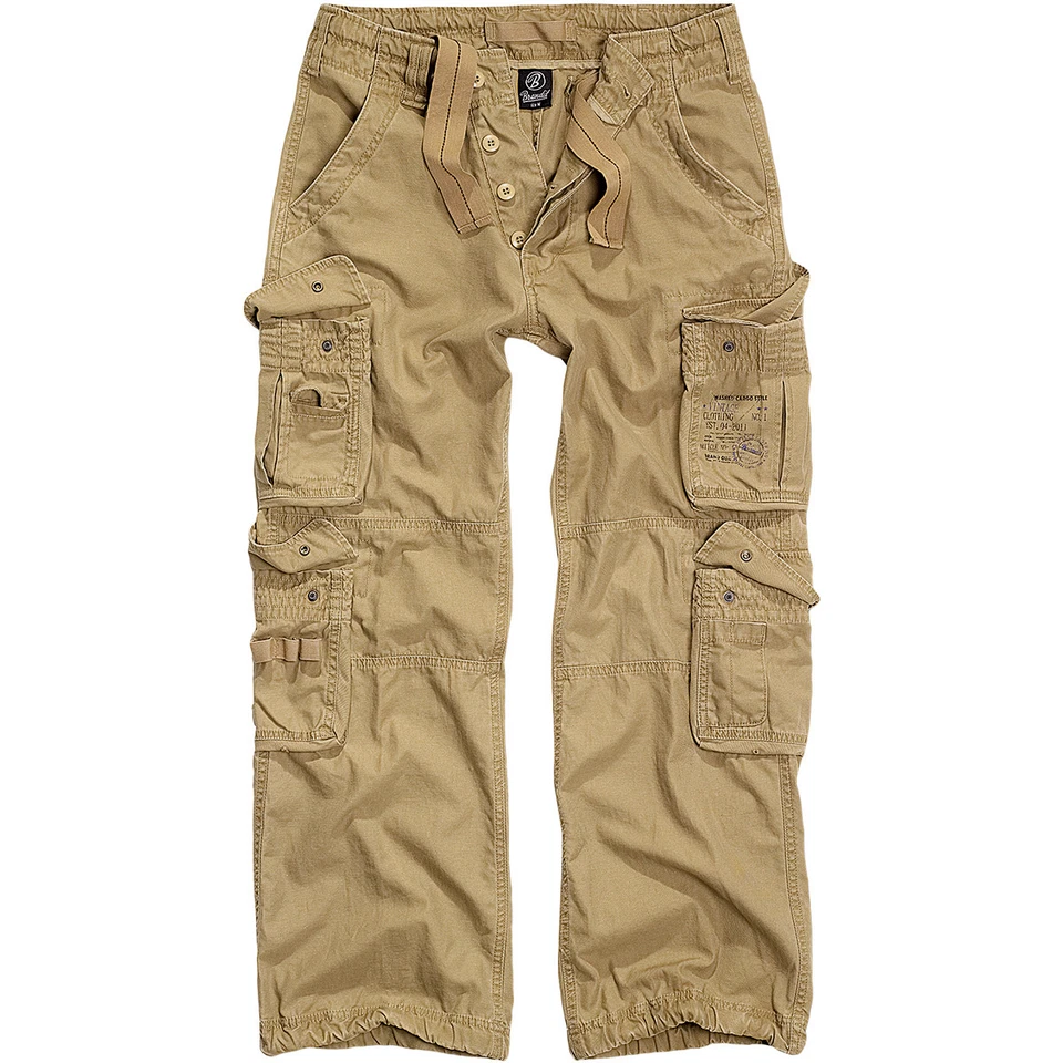 Brandit Hommes Vintage Pur Militaire Cargo Pantalon Armée Patrouille Coton Panta - Photo 1/1