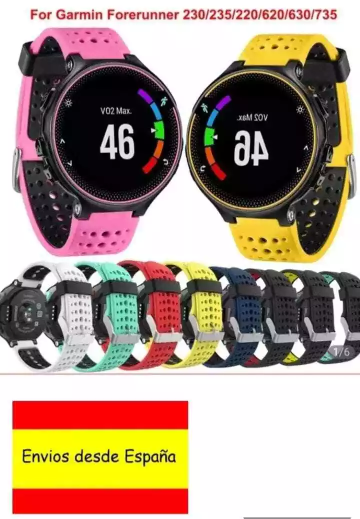 Correa de silicona para reloj Garmin Forerunner 735XT, 735, 220