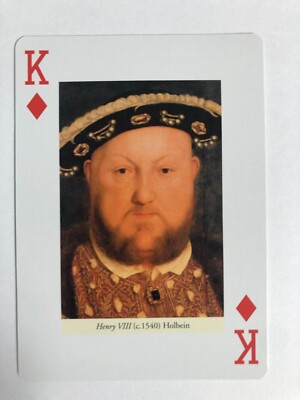 Royalty King Henry Artist Holbein - Flowers Tulips Orchid Art Playing SWAP CARD