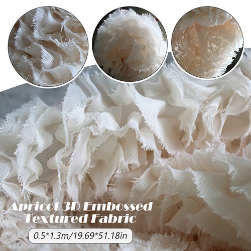 3D Apricot Relief Jacquard Fabric Embossed Textured Silhouette Dress 1.3M Width - Picture 3 of 14