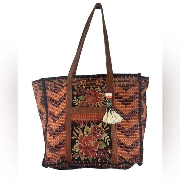 Johnny Was Elim Market Tote Floral Tapestry Boho Purse Bag NWT