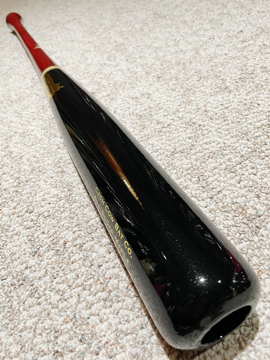 Maple Wood Baseball Bat 33.1in. Stain Cherry / Gold / Black. Cone