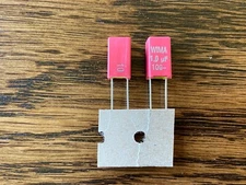 2 New 1 uF 100V Wima MKS Film Capacitors for Stereo Rebuilds 5mm Pitch 1.0 (Qty)