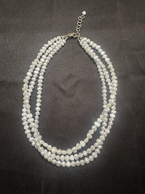Emily Ray Dreifachstrang Süßwasserperle mit 925 Sterling Silber