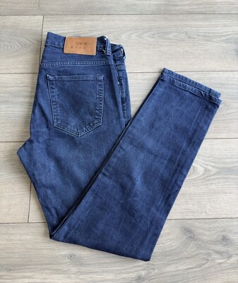 Edwin ED-80 Herren Jeans W30 L32 Slim Tapered Japanese Denim Blau