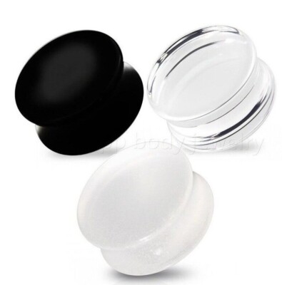PAIR Acrylic Solid Color Saddle Ear Plugs 1/2'' to 1''