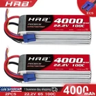 2PCS HRB 22.2V 4000mAh 6S Battery 100C EC5 for RC Helicopter Airplane Boat Car