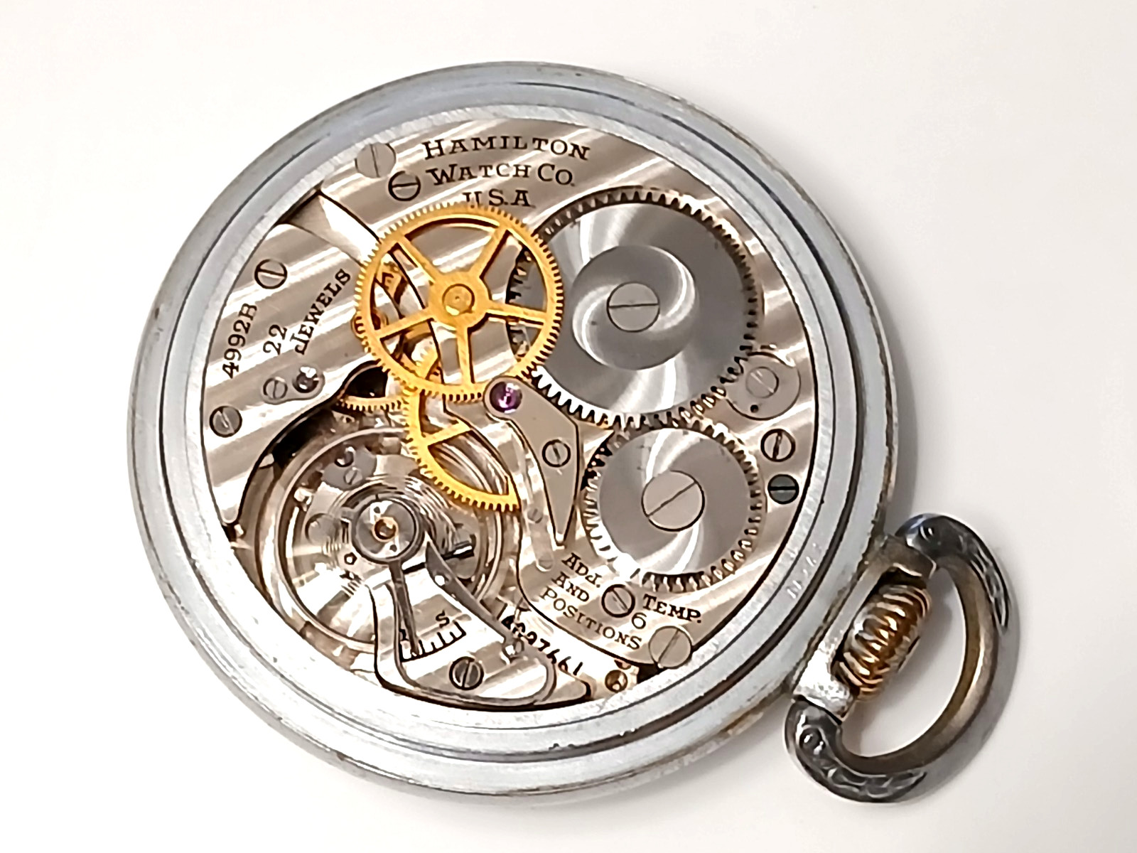 Hamilton 16 size 22 Jewel 4992B Year 1944 WW2 Era Navigation Watch. Runs!