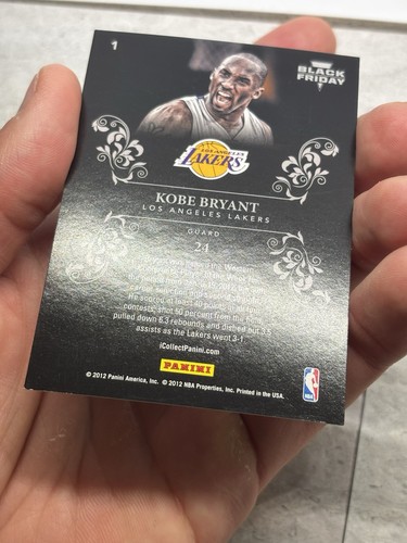 2012 Panini Black Friday FOIL CHROME SP #1 Kobe Bryant Los Angeles Lakers HOF - Picture 7 of 8