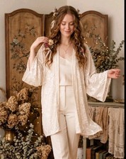 NWT Marcus Adler NY Sheer Kimono Womens One Size Plus Size Whimsical 750