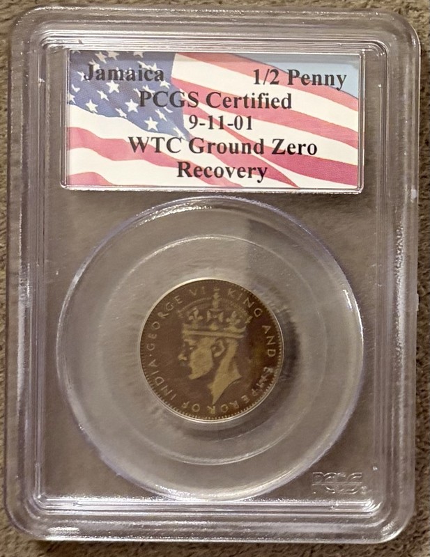 1942 Jamaica 1/2 Penny KM#19 Bronze BN PCGS Certified WTC Ground Zero